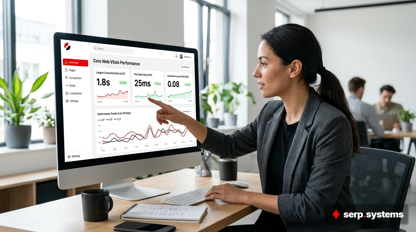 Core Web Vitals metrics dashboard